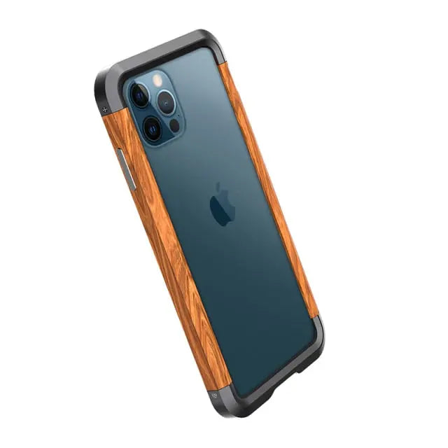 Premium Unique Wood & Metal Bumper Case for iPhone 11/12 Series Yesy All Goods