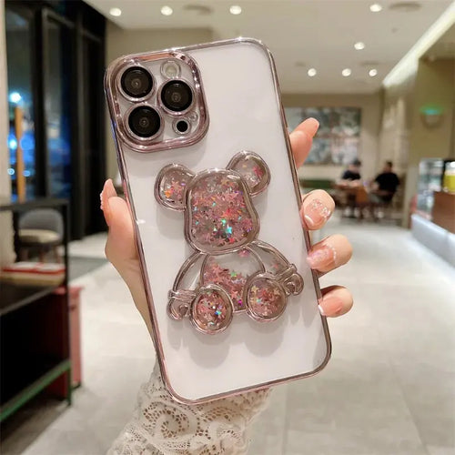 Baby Bear Moving Glitter Case for iPhone 13/14/15 Series - YAG Boutique