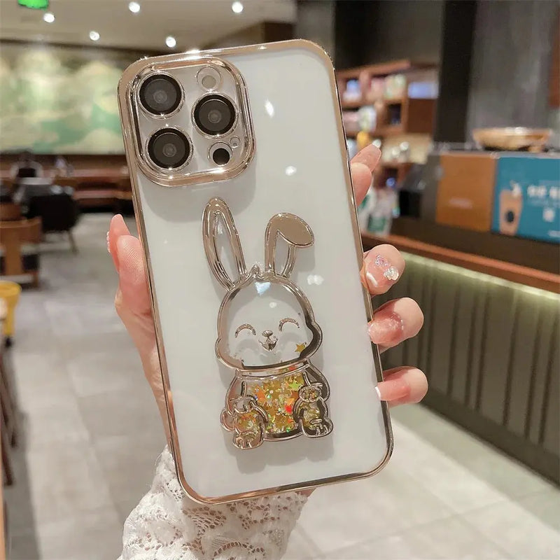 Bunny Moving Glitter Case for iPhone 13/14/15 Series - YAG Boutique