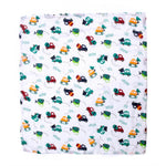 Baby Swaddle Wrap Colourful Cars- 100% Certified Organic Cotton YAG Boutique