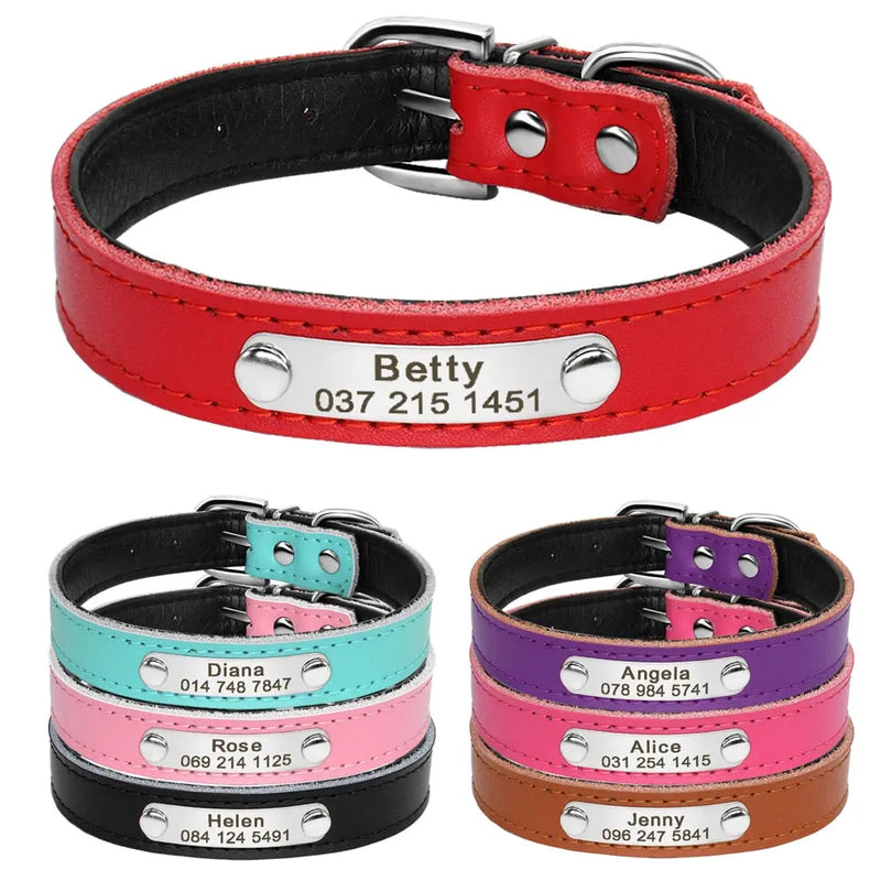 Premium PU Leather Personalised Dog/Cat Collar Yesy All Goods