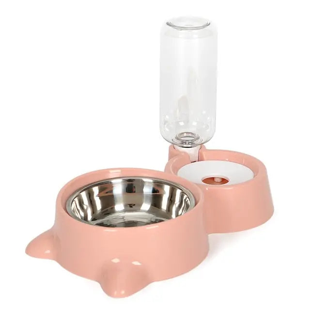 Classic Feeding Bowl with Water Bottle for Dogs & Cats Yesy All Goods