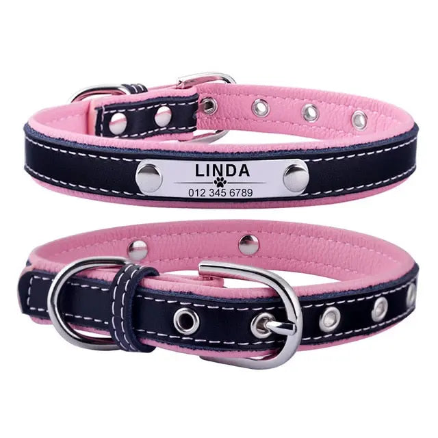 Fine Leather Adjustable Personalized Dog Collar Yesy All Goods