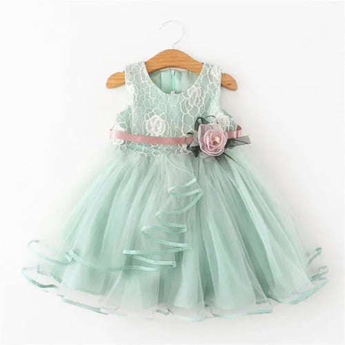 Flower Front Summer Lace Dress for Girls 1-5y Yesy All Goods