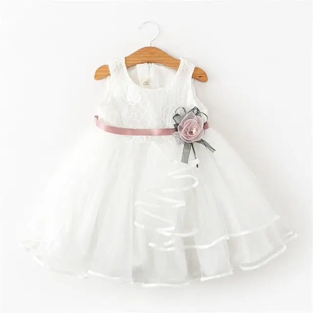 Flower Front Summer Lace Dress for Girls 1-5y Yesy All Goods