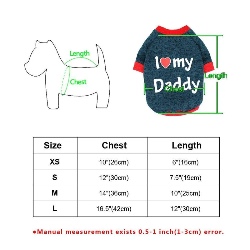 I Love Daddy & Mummy Cotton Dog Vest Yesy All Goods