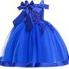 Luxury Princess & Party Dress Embroidery Silk with Bow & Flower for Grils 3-10Y Yesy All Goods
