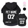 Name And Number Customised Dog Hoddies Yesy All Goods