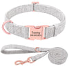New Nice Hemp Flowers Dog Personalised Collar and Lead Set Yesy All Goods