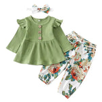 3pcs/Set Flower Clothes for Baby Girls 0-24M Yesy All Goods