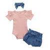 3pcs/Set Flower Short Sleeve Top & Short Pants for Baby Girls 0-24M Yesy All Goods