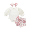 Summer Casual Outfit 3Pcs Set of Top + Short + Headband for Baby Girls Yesy All Goods