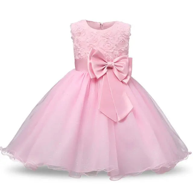 Big Bow Front Princess Floral Tutu Dress for Girls (Red/Navy Blue/Pink/White) 3m-13y Yesy All Goods