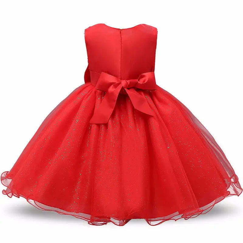 Big Bow Front Princess Floral Tutu Dress for Girls (Red/Navy Blue/Pink/White) 3m-13y Yesy All Goods